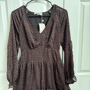 Mango maroon flowy dress